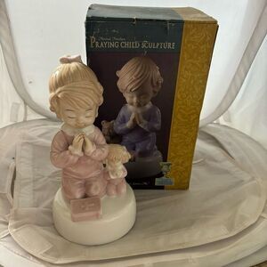 Musical Porcelain Praying Child Sculpture *New*